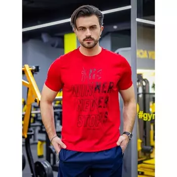 Футболка спортивная мужской Isee, размер 52, цвет красный