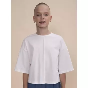 Футболка-топ для девочек, рост 110 см, цвет белый