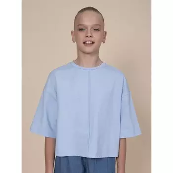 Футболка-топ для девочек, рост 116 см, цвет голубой