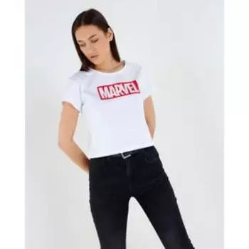 Футболка укороченная «Marvel» Мстители, цвет белый