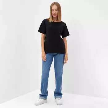 Футболка женская Basic line, цвет чёрный, р-р 48