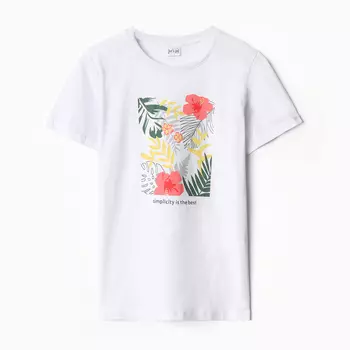 Футболка женская Let's go, белая, размер 48