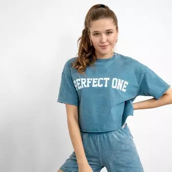 Футболка женская, цвет бирюзовый, размер 46