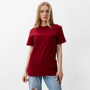 Футболка женская, цвет бордовый, размер 48