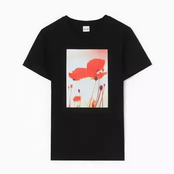 Футболка женская Let's go, чёрная, размер 48