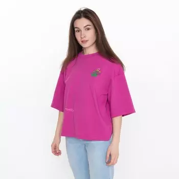 Футболка женская, цвет фуксия, размер 52