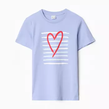 Футболка женская Let's go, голубая, размер 50