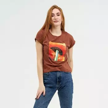 Футболка женская, цвет коричневый, размер 46