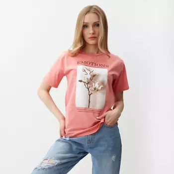 Футболка женская, цвет лососевый, размер 44