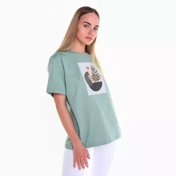 Футболка женская, цвет оливковый размер 46