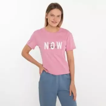 Футболка женская, цвет розовый, размер 52