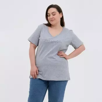 Футболка женская, цвет светло-серый, размер 46