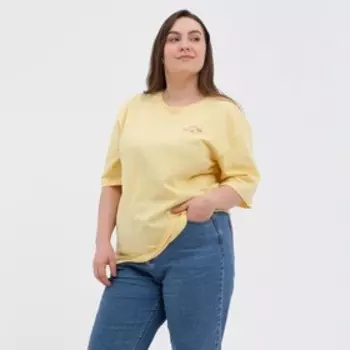 Футболка женская, цвет светло-жёлтый, размер 44