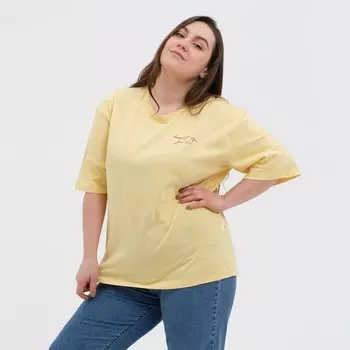 Футболка женская, цвет светло-жёлтый, размер 50