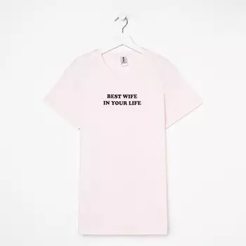 Футболка женская KAFTAN Best wife р. 44-46, розовый
