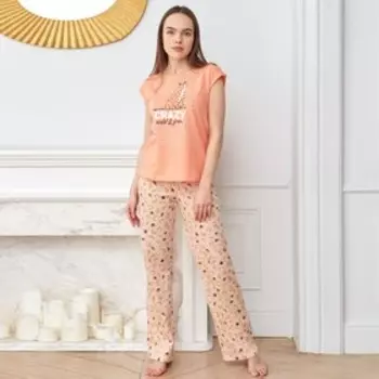 Футболка домашняя женская KAFTAN Inspiration, оранжевая, размер 40-42