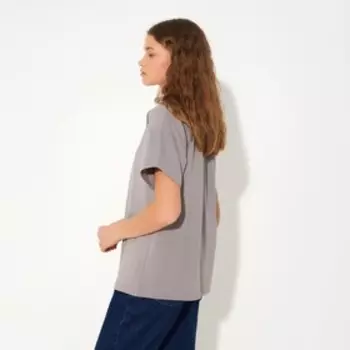 Футболка женская MINAKU: Basic line, серая, размер 44