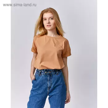 Футболка женская MINAKU: Basic line, рыжая, размер 48