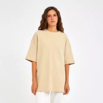 Футболка женская MINAKU: Home collection цвет бежевый, р-р 48