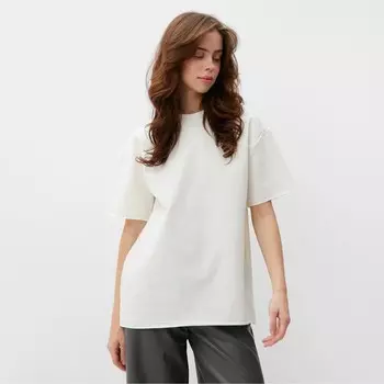 Футболка женская MINAKU OVERSIZE FIT, экрю, размер 46