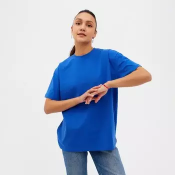 Футболка женская MINAKU OVERSIZE FIT: цвет электрик, р-р 48