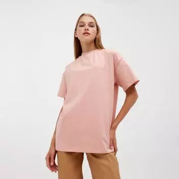 Футболка женская MINAKU OVERSIZE FIT, бежевая, размер 50