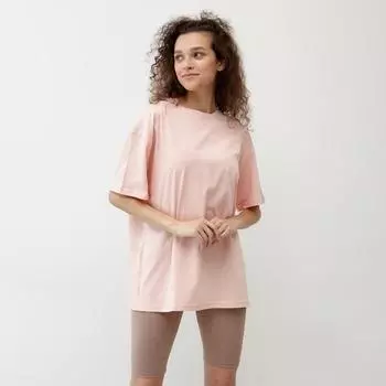 Футболка женская MINAKU OVERSIZE FIT: цвет персиковый, р-р 42
