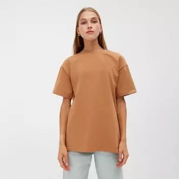 Футболка женская MINAKU OVERSIZE FIT: цвет песочный, р-р 46