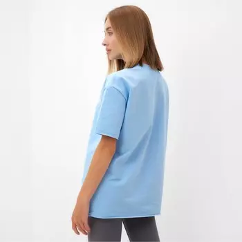 Футболка женская MINAKU OVERSIZE FIT: SPORTY & STYLISH цвет голубой, р-р 48