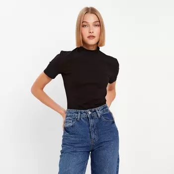 Футболка женская MINAKU SLIM FIT: цвет чёрный, р-р 44
