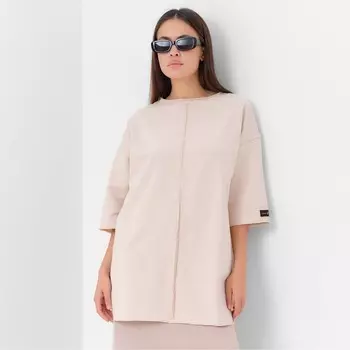 Футболка с декоративным швом женская MIST Base, размер L-XL бежевая