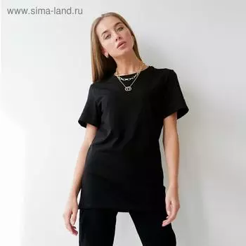 Футболка женская MIST basic, размер 40-42, чёрная