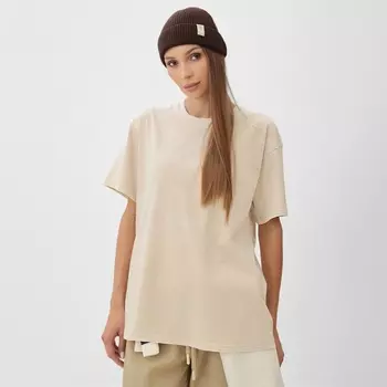 Футболка из вареного хлопка женская Mist Don't touch me, размер M, молочная