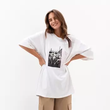 Футболка женская MIST Girl's rules, размер 48, белая