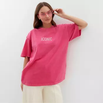 Футболка из вареного хлопка женская Mist Icon, размер L, розовая