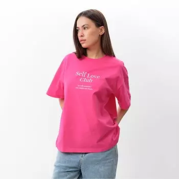 Футболка женская MIST Selflove, розовая, размер XL (48-50)