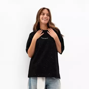 Футболка женская MIST Shine Bright, размер S, черная