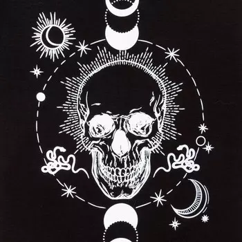 Футболка женская MIST Skull, размер 44-46, чёрная