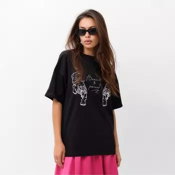 Футболка женская MIST Tiger, размер 44-46, чёрная