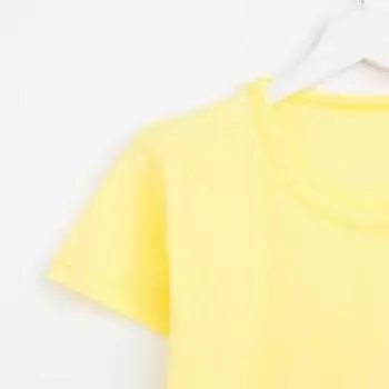 Футболка женская однотонная, цвет жёлтый, размер 54
