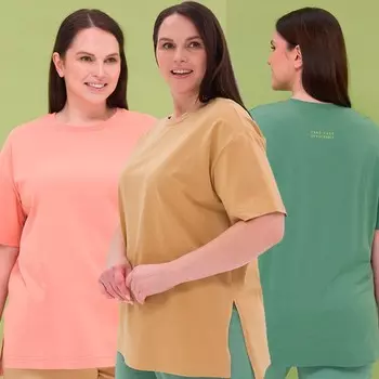 Футболка женская, размер 3XL, цвет персиковый