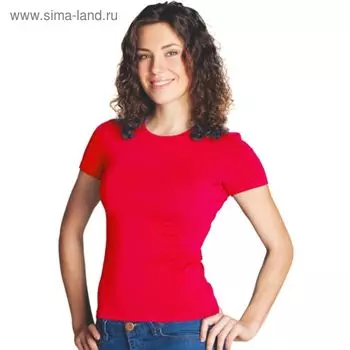 Футболка женская, размер 46, цвет красный