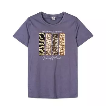 Футболка женская, размер 46, цвет серо-фиолетовый