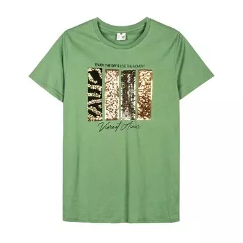 Футболка женская, размер 46, цвет зелёный