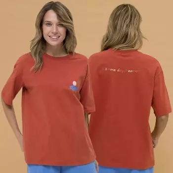 Футболка женская, размер 48, цвет терракотовый