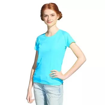 Футболка женская, размер 50, цвет бирюзовый неон