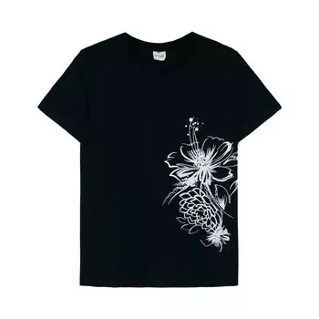 Футболка женская, размер 50, цвет чёрный