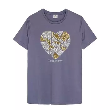 Футболка женская, размер 52, цвет серо-фиолетовый