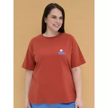 Футболка женская, размер 52, цвет терракотовый