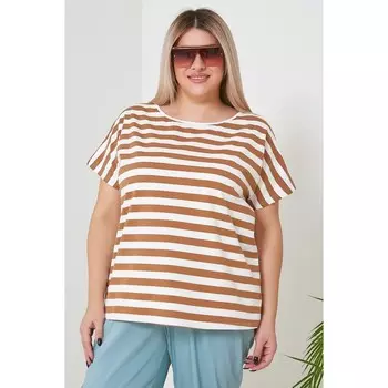 Футболка женская, размер 56, цвет коричневый